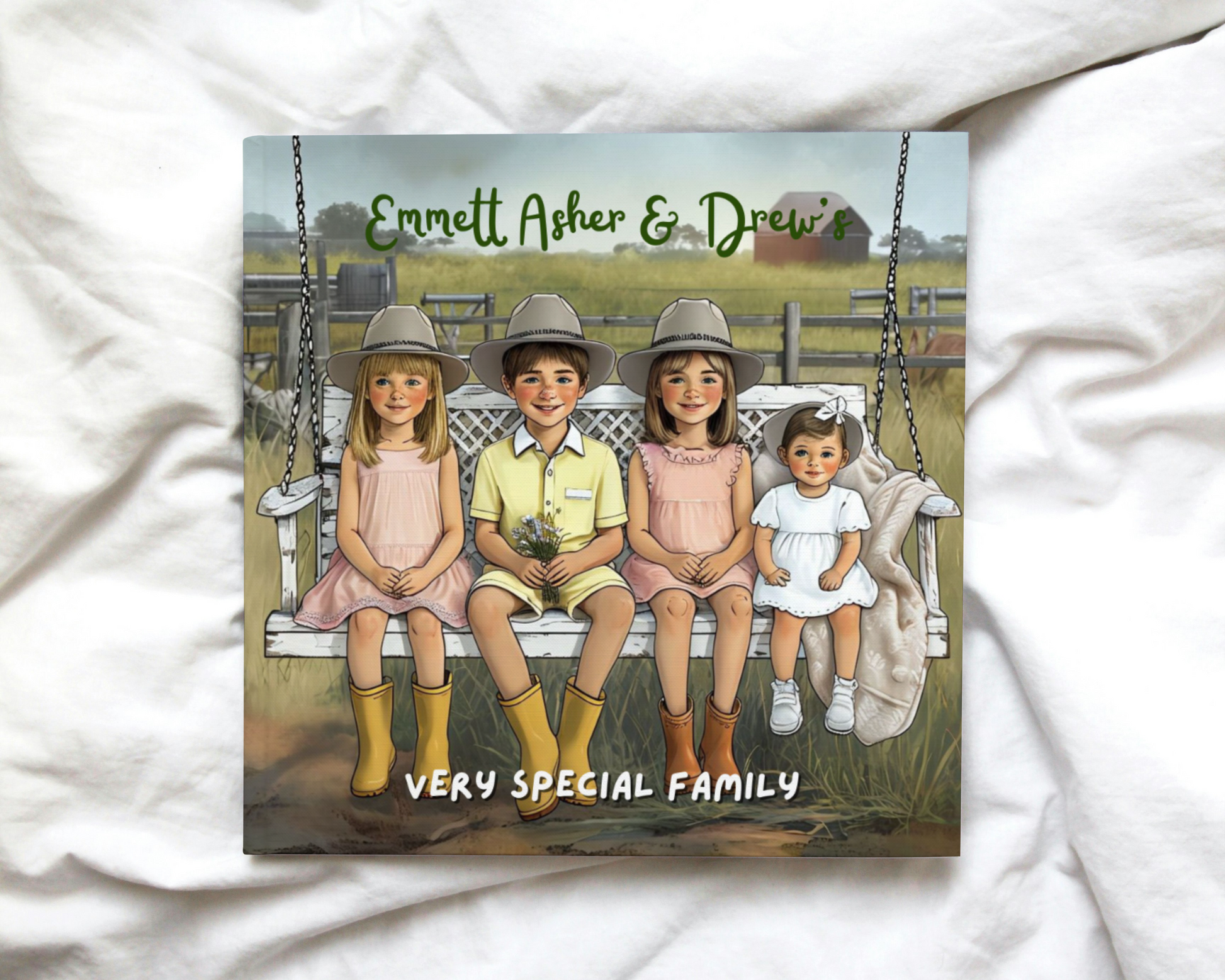 Hardcover book custom designed for family
