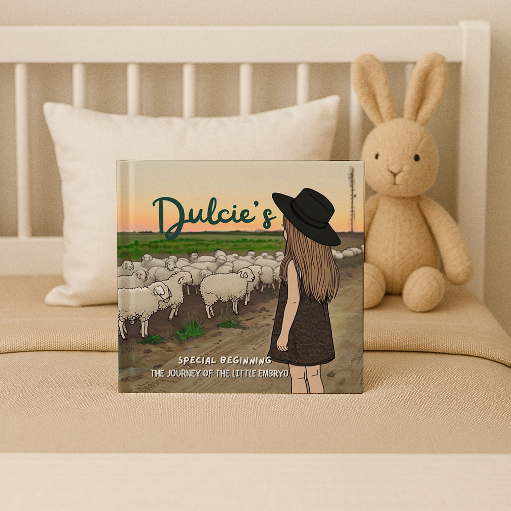 Personalized IVF children’s book with custom family illustration and hardback keepsake cover